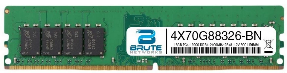 4X70G88326 - Lenovo Compatible 16GB PC4-19200 DDR4-2400Mhz 2RX8 1.2v ECC UDIMM - Image 1 of 3