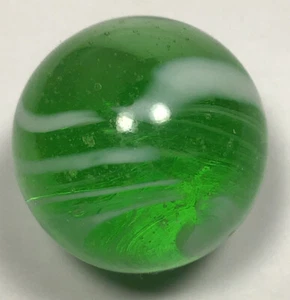 Vintage Christensen Agate Green Slag Marble. .72 Inch. In Mint Condition. - Picture 1 of 6