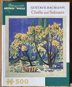 Gustave Baumann Cholla and Sahuaro 500 Pc Puzzle Pomegranate ArtPiece COMPLETE - Picture 1 of 4