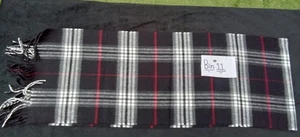 unisex Scarf By Cashmink Black/red Striped B11 - Picture 1 of 4