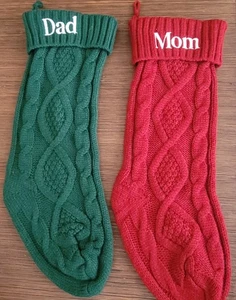 Medias de Navidad tejidas para mamá y papá personalizadas bordadas  - Imagen 1 de 1