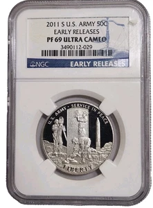 2011 S Early Releases Army Commemorative Half Dollar graded as PF 69 Ultra... - Bild 1 von 4
