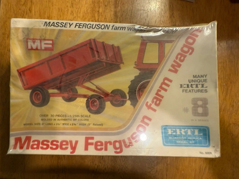  Vintage ERTL Model Kit Massey Ferguson  Farm Wagon Factory Sealed Kit #8008  - Image 1 of 4
