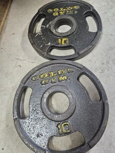 GOLD'S GYM Pair of 10 lb Olympic Grip weight plates gym 20lbs total - Picture 1 of 1