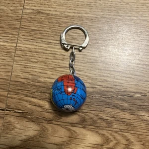 Planet Earth Water Globe Key Chain Spinning World Map Keychain Ring Fob - Picture 1 of 2