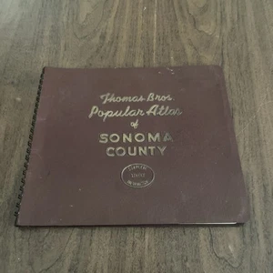 Vintage Sonoma Grafschaft Popular Street Atlas Karte 1953 Thomas Bros Karten Kalifornien - Bild 1 von 11
