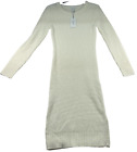 Calvin Klein Sweater Dress Womens Size Small Petite Ivory Knit Ribbed Slit New
