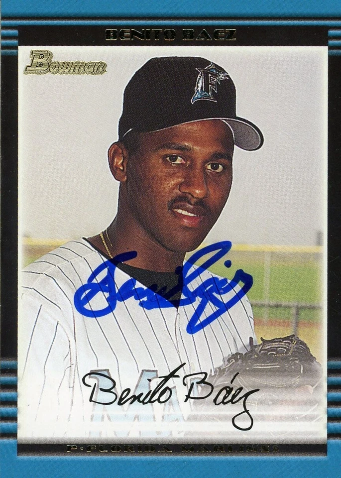 2002 Bowman BENITO BAEZ Signed Card autograph AUTO MARLINS - Image 1 of 1