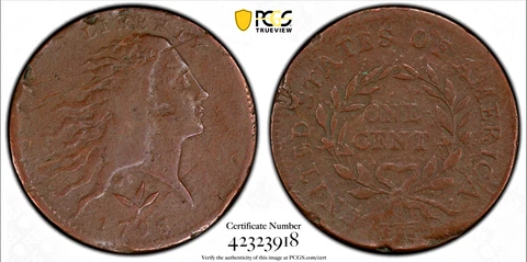 1793 Flowing Hair Wreath Large Cent PCGS Fine Details Strong Strike  S10-R4+ Cover