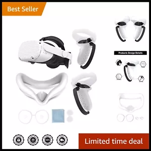 Comfortable Silicone Grip Covers & Lens Protector for Oculus Quest 2 in White - Picture 1 of 9