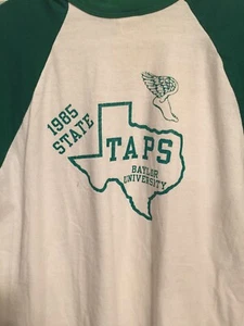 TAPS 1985 Baylor Univ RETRO TRACK Vintage T Shirt Medium Large 80s Vintage - Picture 1 of 9