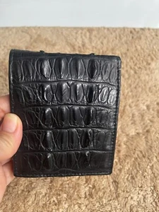 Genuine Leather Skin Men's bifold wallet, Double Side Handmade Wallet - Picture 1 of 16
