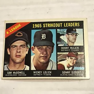 1966 Topps #226 1965 AL SO Leaders (McDowell / Lolich / McLain / Siebert) - Bild 1 von 2
