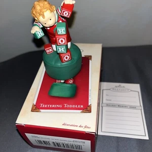 Hallmark Christmas Ornament 2002 Toddler Boy w Push Moving Blocks Original Box - Picture 1 of 14
