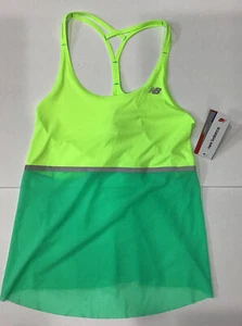 New Balance Ice Hybrid Athletic Tank Top 2Tone Green Cooling Fabric Race-back L - Picture 1 of 10