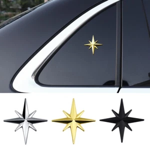 3D Chrome Metal Compass Ocatagnal Star Car Emblem Trunk Badge Decals Sticker - Picture 1 of 7