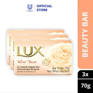 Lux Velvet Touch Jasmine and Almond Oil Soap Bar - 70 Gram (Pack of 3) - Picture 1 of 2