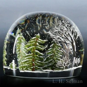 Alison Ruzsa winter with dog and squirrel compound paperweight - Picture 1 of 1