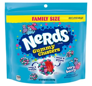 Nerds Gummy Clusters Candy, Very Berry, Resealable 18.5 Ounce Big Bag - Picture 1 of 7