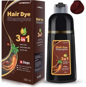 Red wine MEIDU Professional Burgundy 3-in-1 Hair Dye Shampoo for Ladies - Picture 1 of 10