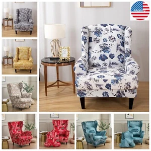 Wingback Chair Cover Armchair Sofa Slipcovers Furniture Protector for Bedroom - Picture 1 of 13