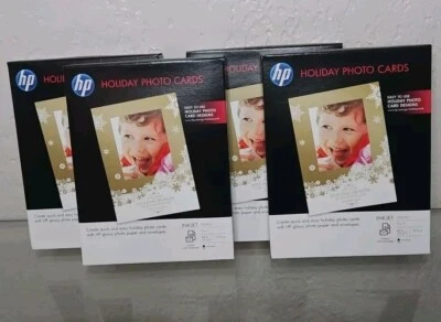 HP Christmas Holiday Glossy Photo Sheets W/ Envelopes 5" x 7'' Inkjet Printer 20 - Image 1 of 3