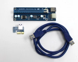 PCIe 1x auf 16x Riser Karte Adapter PCE164P-N03 Mining Bitcoin USB 3.0 #301018 - Bild 1 von 2