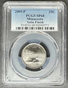 2005-P Satin Minnesota Quarter PCGS MS-68, Buy 3 Items, Get $5 Off!!! - Picture 1 of 2