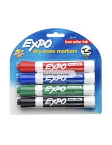NEU Expo trocken abwischbare Marker Keilspitze geruchsarme Marker 80174 - 4 verschiedene Farben - Bild 1 von 8