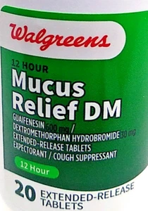 Walgreens ~12-hr Mucus Relief DM ~600mg ~20 Extended Release Tablets ~Exp. 7/25 - Picture 1 of 4