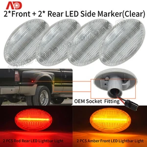 For Ford F-350 F-450 Super Duty 1999-2010 Front Rear Fender Marker Lights Signal - Picture 1 of 9