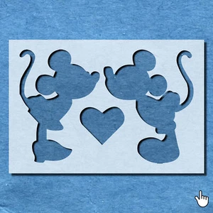 SCHABLONE MICKEY MINI MAUS KUSS MYLAR MALEREI WANDKUNST BASTELN AIRBRUSH - Bild 1 von 42