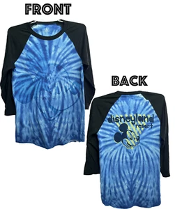 Camiseta de béisbol Disneyland Mickey Mouse para adultos grande manga 3/4 Raglan Tie Dye - Imagen 1 de 2