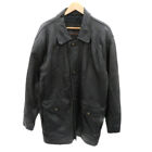 D'Homme A Homme Leather Jacket Long Length Zip Up Plain Oversize L Black /Yk3 Me