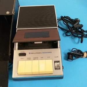Vintage Bell & Howell Solid State Cassette Tape Player Recorder w/ Case & Teleph - Picture 1 of 5