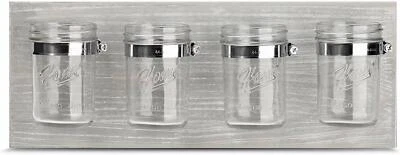 Rustic, Farmhouse Mason Jar Organizer for Office, Bathroom, Kitchen Storage,Grey - Image 1 of 4