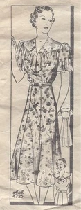 1930s Vintage Sewing Pattern DRESS B38" (16) By 'ANNE ADAMS' - Picture 1 of 5
