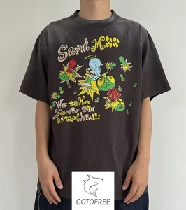 GOTOFREE 25SS SOMMER HEILIGER T-SHIRT KLEINE TEUFELSBIENE SCHWARZ T-SHIRT BAUMWOLLE TOP TEE - Bild 1 von 8