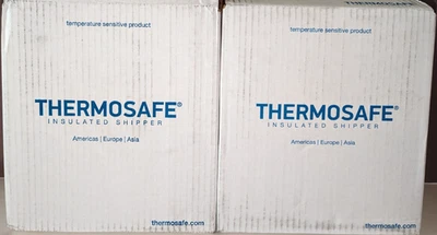 2 Pack THERMOSAFE Insulated Shipper Container Styrofoam COOLER 8X6X9 inside - Image 1 of 4