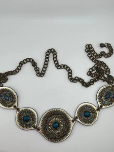 Cinturón de Cuentas Chico’s con Piedras Imitadas Multicolor Boho Distintivo Accesorio - Imagen 1 de 12