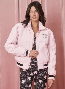 Chaqueta Hello Kitty X Forever 21 Rosa Bomber Puffer Sanrio Nueva con Etiquetas Talla Grande - Imagen 1 de 16