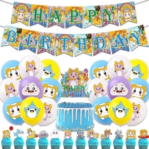 LankyBox Cartoon Kinder Geburtstag Party Dekor Ballons Banner Kuchen Toppers Set - Bild 1 von 7