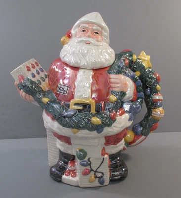 Department 56 Porcelain Santa Pitcher / Teapot - Image 1 of 4