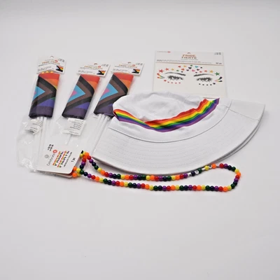 Celebrate It | Lote Pride Fierte | Sombrero, 3x Banderas, Tatuajes, Collar Foto 1 de 4