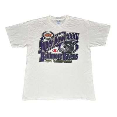 Camiseta Vintage Baltimore Ravens NFL Super Bowl AFC Champions Tamanho G - Imagem 1 de 4