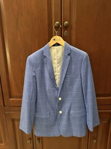 Izod Boy’s Blue Plaid Blazer Size 18 EUC - Picture 1 of 4