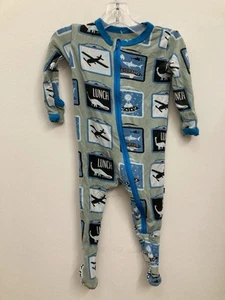Kickee Pants Baby Sleeper Green Print Size 3-6 Months - Bild 1 von 3