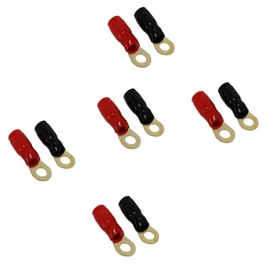 5 Pair of 4 AWG 5/16 Gold Plated Battery Wire Welding Cable Lug Ring Terminals - Picture 1 of 3