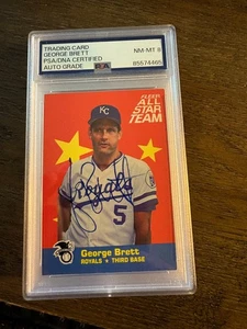 George Brett KC Royals 1986 Fleer signed autographed baseball card PSA 8 AUTO - Picture 1 of 1