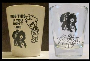 Up4Bid Very Nice Set of 2 KISS Rock & Roll Shot Glasses - Picture 1 of 1